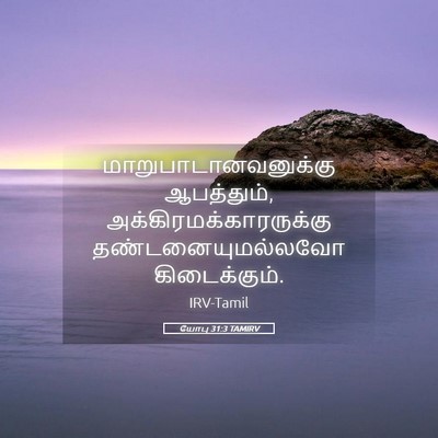 Picture 05 - யோபு 31:3 TAMIRV - மாறுபாடானவனுக்கு - Bible Verse Picture