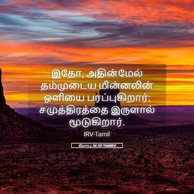 Picture 05 - யோபு 36:30 TAMIRV - இதோ, அதின்மேல் - Bible Verse Picture