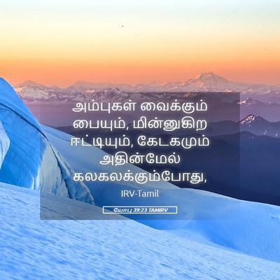 Picture 05 - யோபு 39:23 TAMIRV - அம்புகள் வைக்கும் - Bible Verse Picture