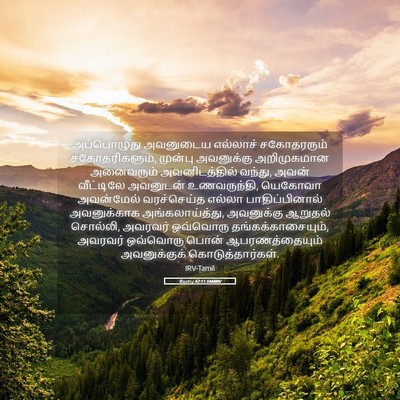 Picture 05 - யோபு 42:11 TAMIRV - அப்பொழுது அவனுடைய - Bible Verse Picture