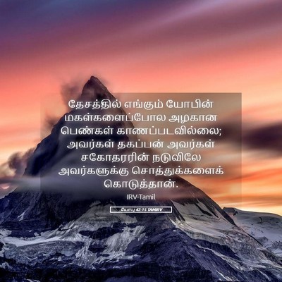 Picture 05 - யோபு 42:15 TAMIRV - தேசத்தில் எங்கும் - Bible Verse Picture