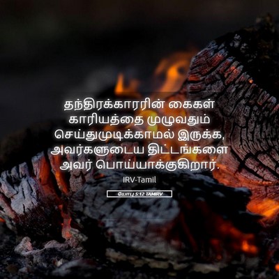 Picture 05 - யோபு 5:12 TAMIRV - தந்திரக்காரரின் - Bible Verse Picture