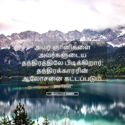 Picture 05 - யோபு 5:13 TAMIRV - அவர் ஞானிகளை - Bible Verse Picture