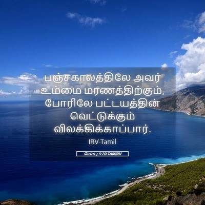 Picture 05 - யோபு 5:20 TAMIRV - பஞ்சகாலத்திலே - Bible Verse Picture