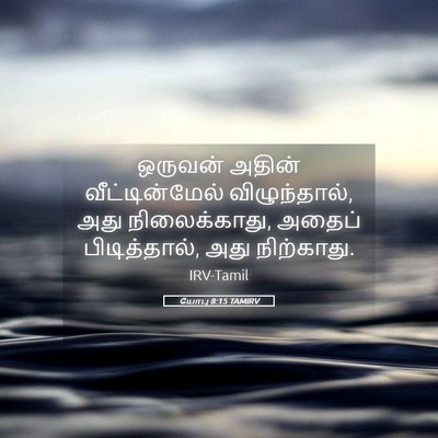 Picture 05 - யோபு 8:15 TAMIRV - ஒருவன் அதின் - Bible Verse Picture