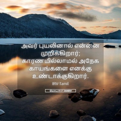 Picture 05 - யோபு 9:17 TAMIRV - அவர் புயலினால் - Bible Verse Picture