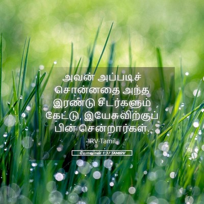 Picture 05 - யோவான் 1:37 TAMIRV - அவன் அப்படிச் - Bible Verse Picture