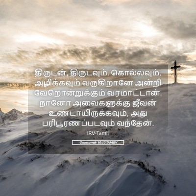 Picture 05 - யோவான் 10:10 TAMIRV - திருடன், - Bible Verse Picture