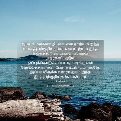 Picture 05 - யோவான் 18:36 TAMIRV - இயேசு மறுமொழியாக: - Bible Verse Picture