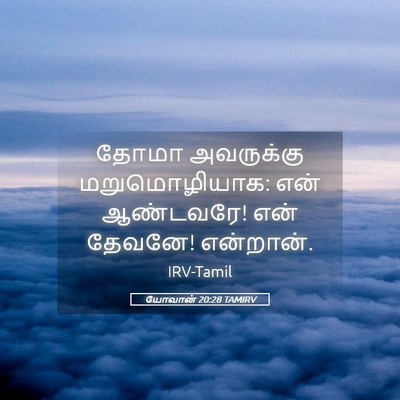 Picture 05 - யோவான் 20:28 TAMIRV - தோமா அவருக்கு - Bible Verse Picture