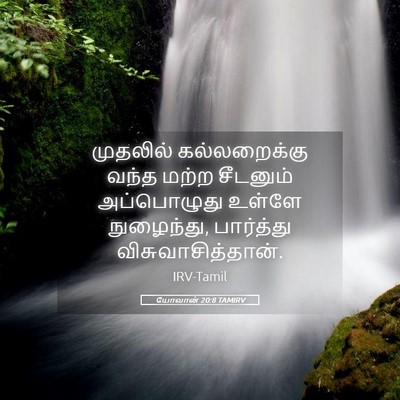 Picture 05 - யோவான் 20:8 TAMIRV - முதலில் - Bible Verse Picture