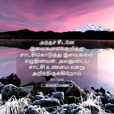 Picture 05 - யோவான் 21:24 TAMIRV - அந்தச் சீடனே - Bible Verse Picture