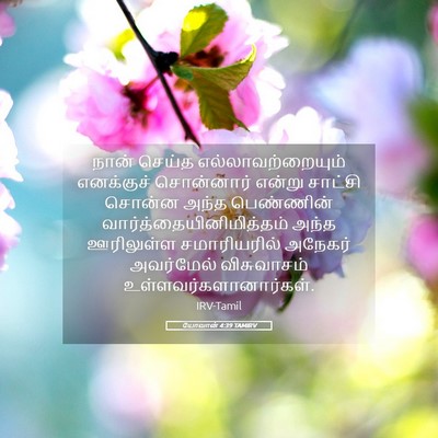 Picture 05 - யோவான் 4:39 TAMIRV - நான் செய்த - Bible Verse Picture