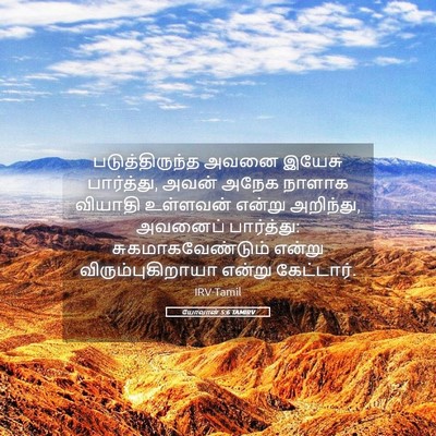 Picture 05 - யோவான் 5:6 TAMIRV - படுத்திருந்த அவனை - Bible Verse Picture