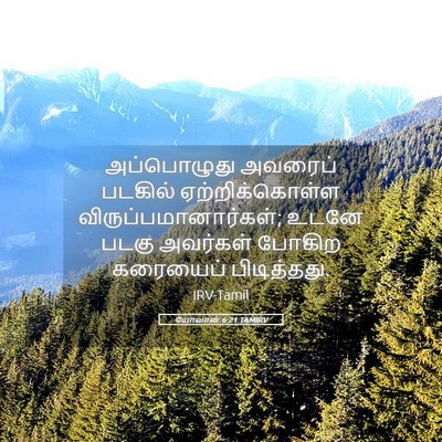 Picture 05 - யோவான் 6:21 TAMIRV - அப்பொழுது அவரைப் - Bible Verse Picture