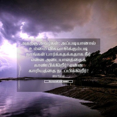 Picture 05 - யோவான் 6:30 TAMIRV - அதற்கு அவர்கள்: - Bible Verse Picture
