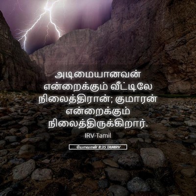 Picture 05 - யோவான் 8:35 TAMIRV - அடிமையானவன் - Bible Verse Picture