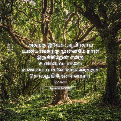 Picture 05 - யோவான் 8:58 TAMIRV - அதற்கு இயேசு: - Bible Verse Picture