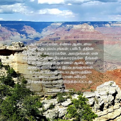 Picture 05 - யோவேல் 1:13 TAMIRV - ஆசாரியர்களே, சணல் - Bible Verse Picture