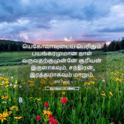 Picture 05 - யோவேல் 2:31 TAMIRV - யெகோவாவுடைய - Bible Verse Picture