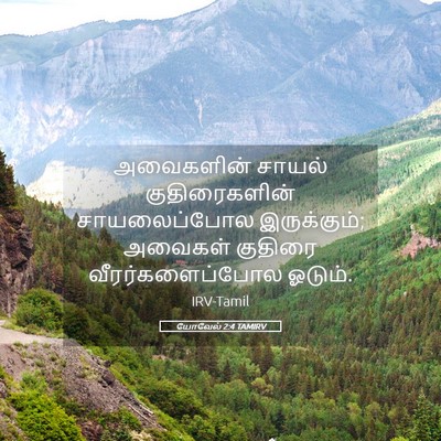 Picture 05 - யோவேல் 2:4 TAMIRV - அவைகளின் சாயல் - Bible Verse Picture