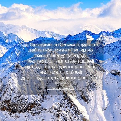 Picture 05 - ரோமர் 11:33 TAMIRV - ஆ! தேவனுடைய - Bible Verse Picture