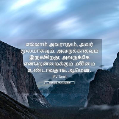 Picture 05 - ரோமர் 11:36 TAMIRV - எல்லாம் அவராலும், - Bible Verse Picture