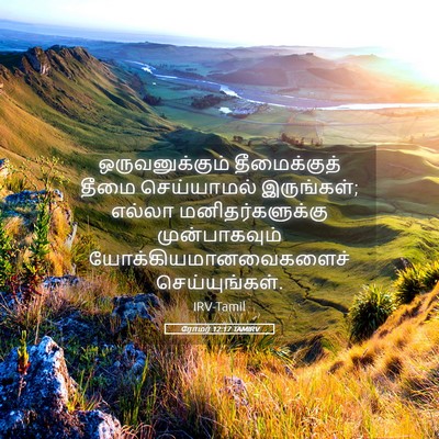 Picture 05 - ரோமர் 12:17 TAMIRV - ஒருவனுக்கும் - Bible Verse Picture