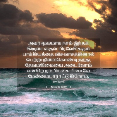 Picture 05 - ரோமர் 5:2 TAMIRV - அவர் மூலமாக நாம் - Bible Verse Picture