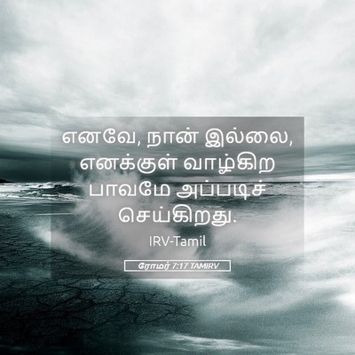 Picture 05 - ரோமர் 7:17 TAMIRV - எனவே, நான் இல்லை, - Bible Verse Picture