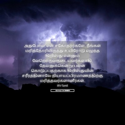 Picture 05 - ரோமர் 7:4 TAMIRV - அதுபோல, என் - Bible Verse Picture
