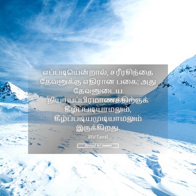 Picture 05 - ரோமர் 8:7 TAMIRV - எப்படியென்றால், - Bible Verse Picture