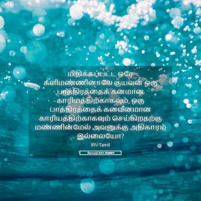Picture 05 - ரோமர் 9:21 TAMIRV - மிதிக்கப்பட்ட ஒரே - Bible Verse Picture