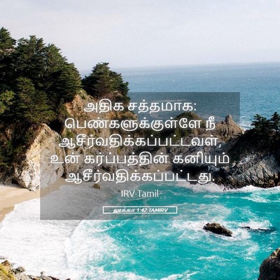 Picture 05 - லூக்கா 1:42 TAMIRV - அதிக சத்தமாக: - Bible Verse Picture