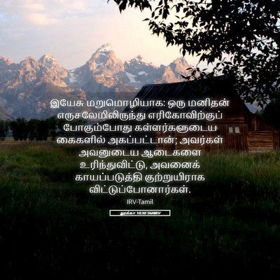 Picture 05 - லூக்கா 10:30 TAMIRV - இயேசு மறுமொழியாக: - Bible Verse Picture