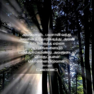 Picture 05 - லூக்கா 11:22 TAMIRV - அவனைவிட பலசாலி - Bible Verse Picture