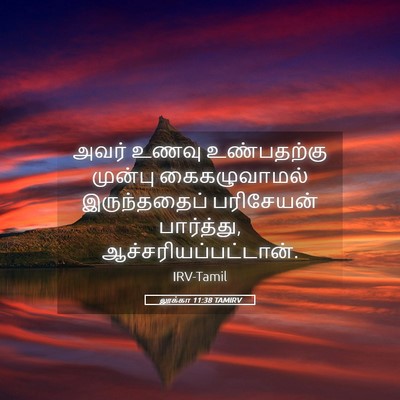 Picture 05 - லூக்கா 11:38 TAMIRV - அவர் உணவு - Bible Verse Picture
