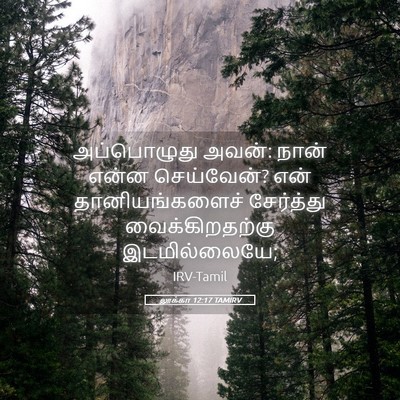 Picture 05 - லூக்கா 12:17 TAMIRV - அப்பொழுது அவன்: - Bible Verse Picture