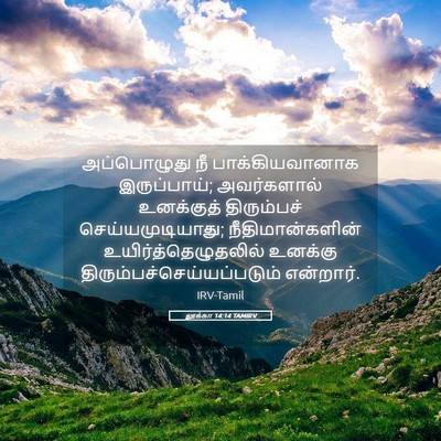 Picture 05 - லூக்கா 14:14 TAMIRV - அப்பொழுது நீ - Bible Verse Picture