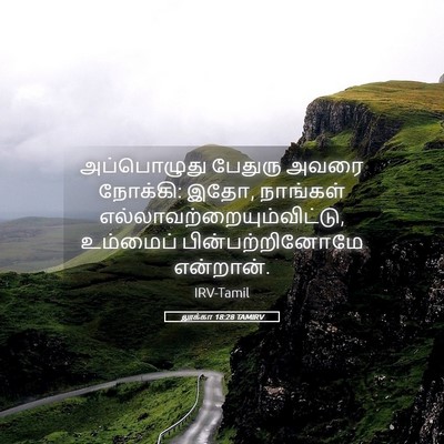 Picture 05 - லூக்கா 18:28 TAMIRV - அப்பொழுது பேதுரு - Bible Verse Picture