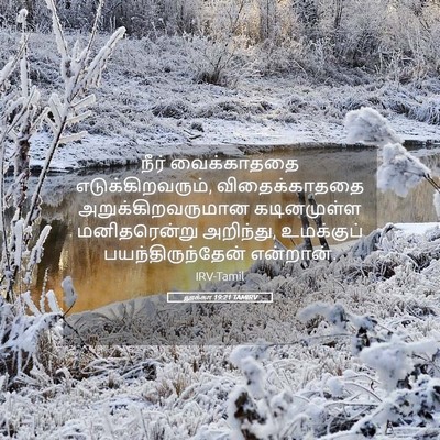 Picture 05 - லூக்கா 19:21 TAMIRV - நீர் வைக்காததை - Bible Verse Picture