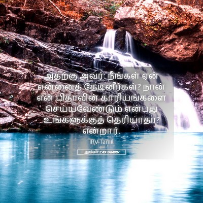 Picture 05 - லூக்கா 2:49 TAMIRV - அதற்கு அவர்: - Bible Verse Picture