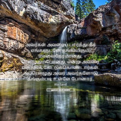 Picture 05 - லூக்கா 24:29 TAMIRV - அவர்கள் அவரைப் - Bible Verse Picture