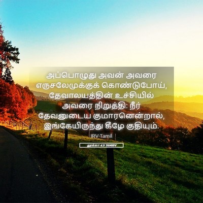 Picture 05 - லூக்கா 4:9 TAMIRV - அப்பொழுது அவன் - Bible Verse Picture