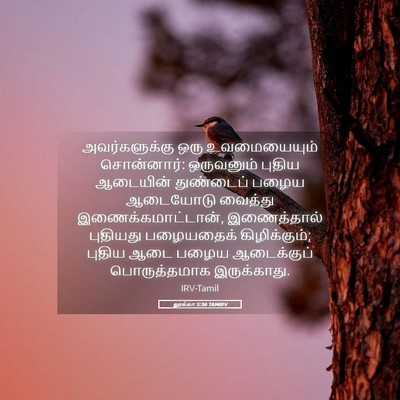 Picture 05 - லூக்கா 5:36 TAMIRV - அவர்களுக்கு ஒரு - Bible Verse Picture
