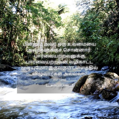 Picture 05 - லூக்கா 6:39 TAMIRV - பின்னும் அவர் ஒரு - Bible Verse Picture
