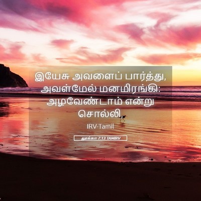 Picture 05 - லூக்கா 7:13 TAMIRV - இயேசு அவளைப் - Bible Verse Picture