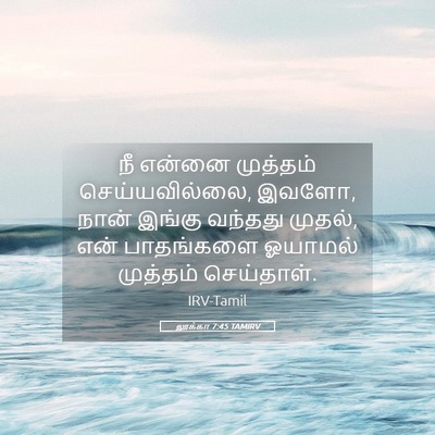 Picture 05 - லூக்கா 7:45 TAMIRV - நீ என்னை முத்தம் - Bible Verse Picture