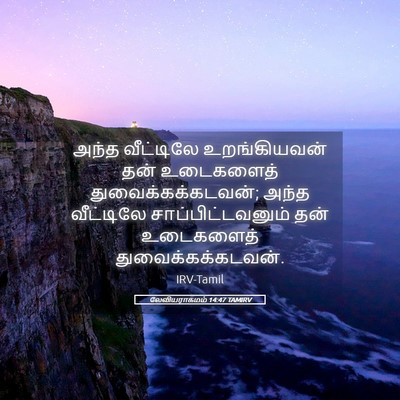 Picture 05 - லேவியராகமம் 14:47 TAMIRV - அந்த வீட்டிலே - Bible Verse Picture