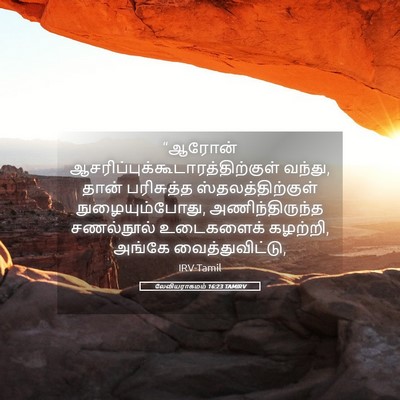 Picture 05 - லேவியராகமம் 16:23 TAMIRV - “ஆரோன் - Bible Verse Picture